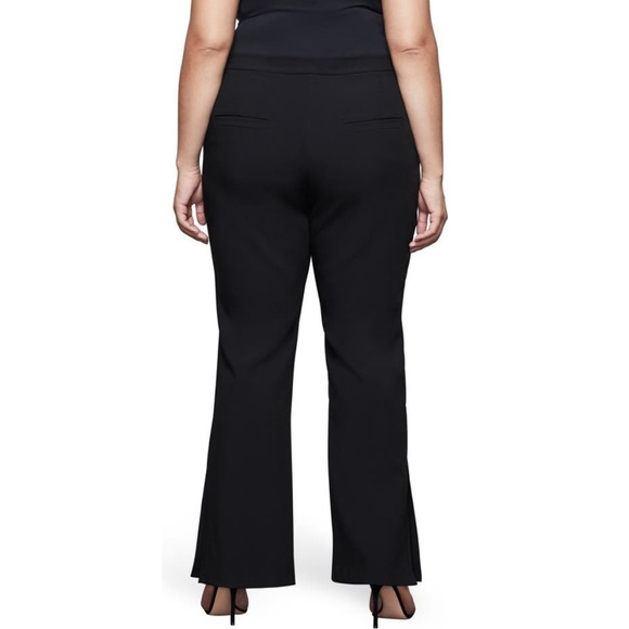 NEW Good American Executive Flared Leg With Side Slit Hem Black Dress Pants NWT - Picture 4 of 15